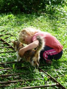 Kinder und Tiere: eine gut Kombination