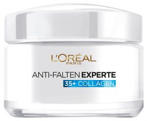 Anti-Falten Experte 35+ von L'Oréal Paris mit Collagen: verbessert die jugendliche Spannkraft der Haut