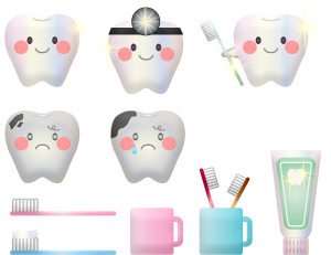 gesunde und kranke Zähne - Grafik